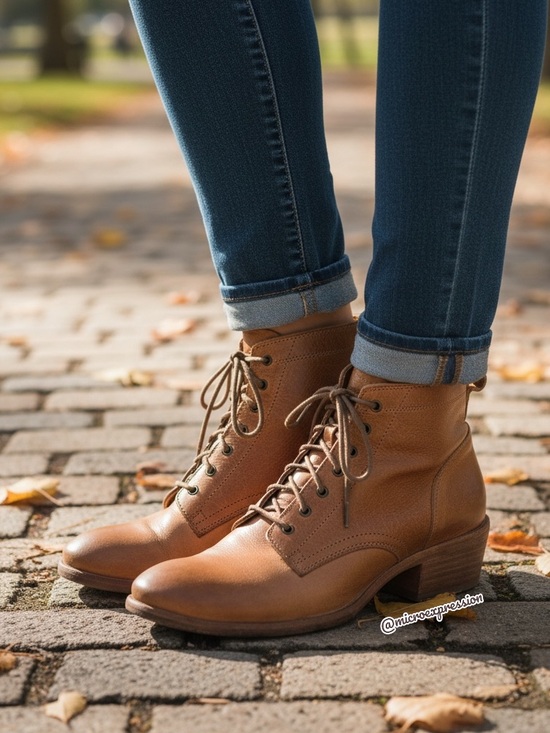 Frye Shoes - $369 Frye Carson Lace-Up Tan Cognac Real Leather Lace Up PullOn Heeled AnkleBoot